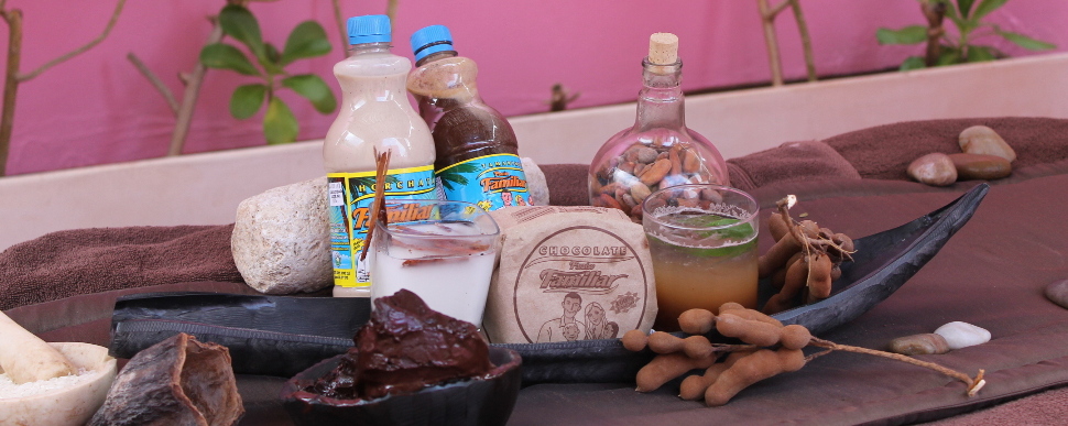 banner prodcutos paraíso familiar, tablillas chocolate, jarabe de horchata, jarabe de tamarindo